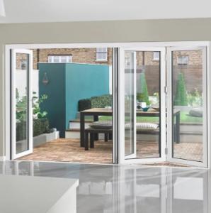 Quality Aluminium Sliding Folding Door System Design Waterproof Foldable Thermal Break Sound Proofing Glass Door wholesale