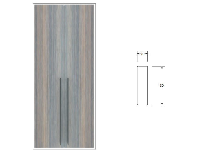 Customized Sizes Half Edge Golden Aluminium Drawer Handles