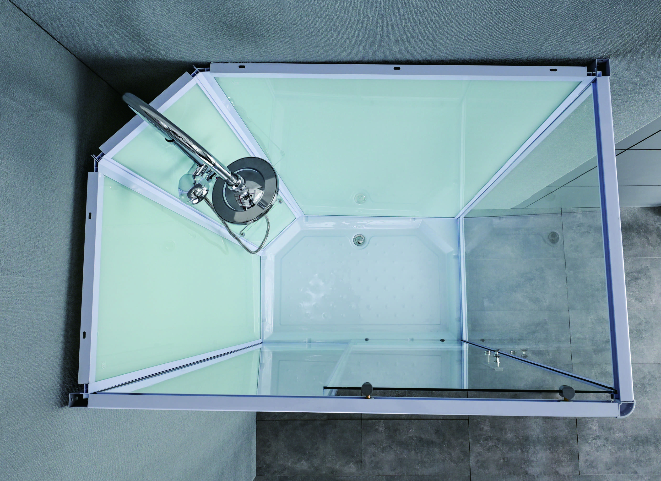 Luxurious Shower Room Tempered Glass And White Alum Profile For A High-Performance