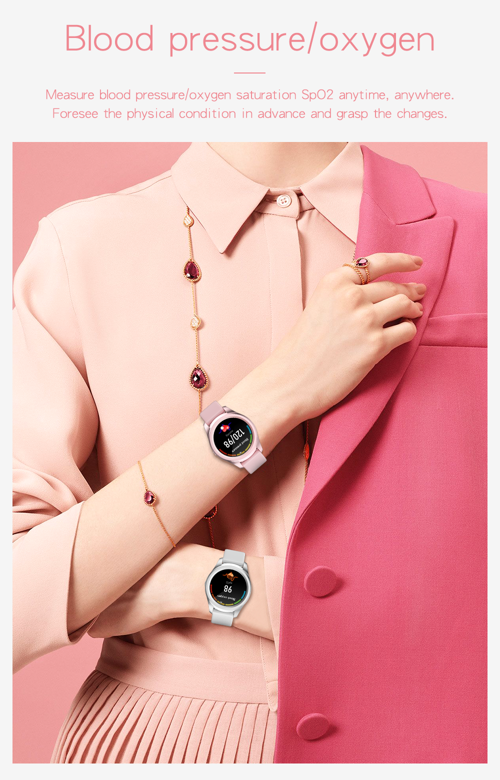 1.28inch Full Touch Smartwatch Heart Rate Blood Pressure Blood Oxygen