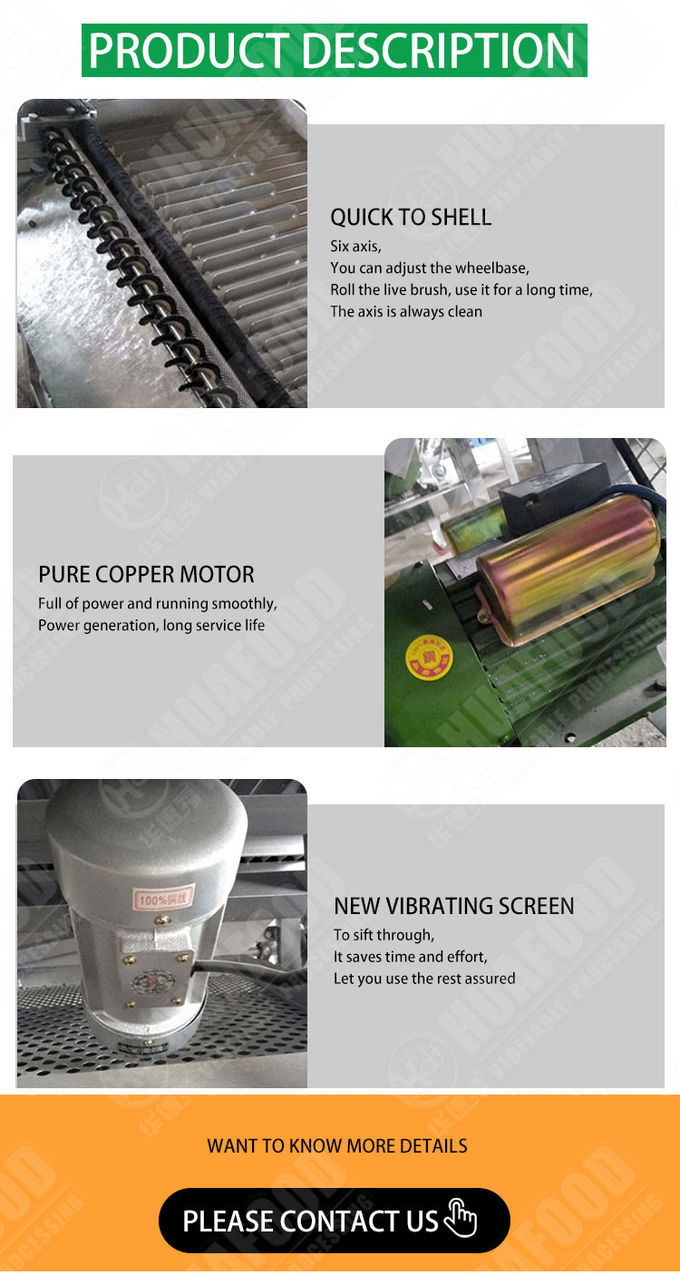 Green Pea Sheller Shelling Machine Edamame Soybeans Shell Removing Machine