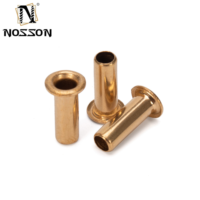 Uncoated Semi Tubular Metal Rivet Custom Rivet Stainless Steel Aluminum Iron Copper Flat Head Bright Finish Rivet