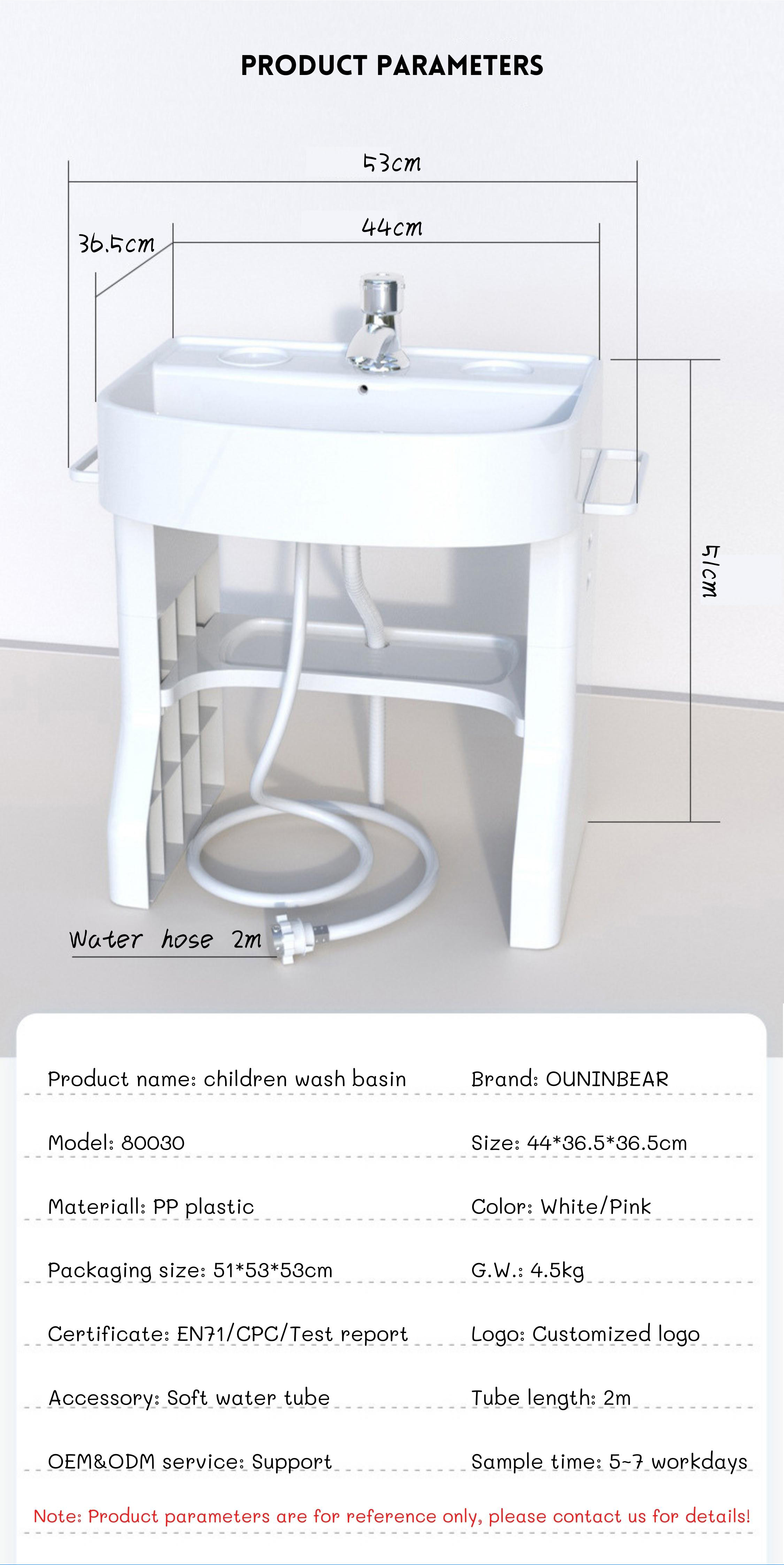 Customized Logo Plastic Kids Wash Basin Pedestal Sink Popular Design