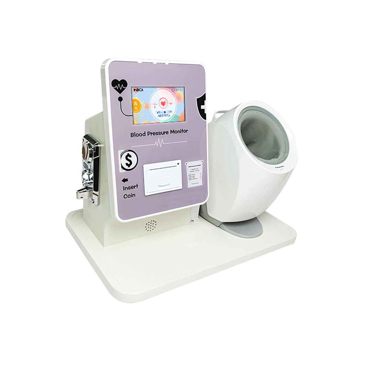 Cheap price 5 inch LCD touch screen rechargeable portable upper arm automatic blood pressure monitor