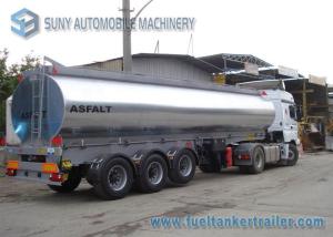 Quality 35000 Liters Tri-axle Heating Bitumen Storage Tanks , Aluminum Cover Bitumen Tanker wholesale