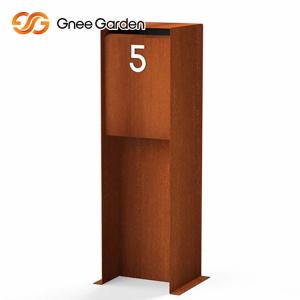 Quality SGS Approve Outdoor Metal Furniture Corten Steel Letterbox Freestanding wholesale