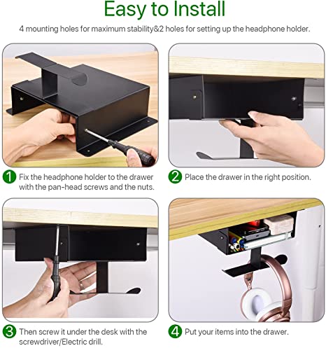 Under desk shelf wire management rack holder for office/home wire storage