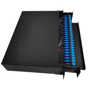 Quality 48 Port Fiber Patch Panel Fiber Adapter Panel 2U SC Black Color wholesale