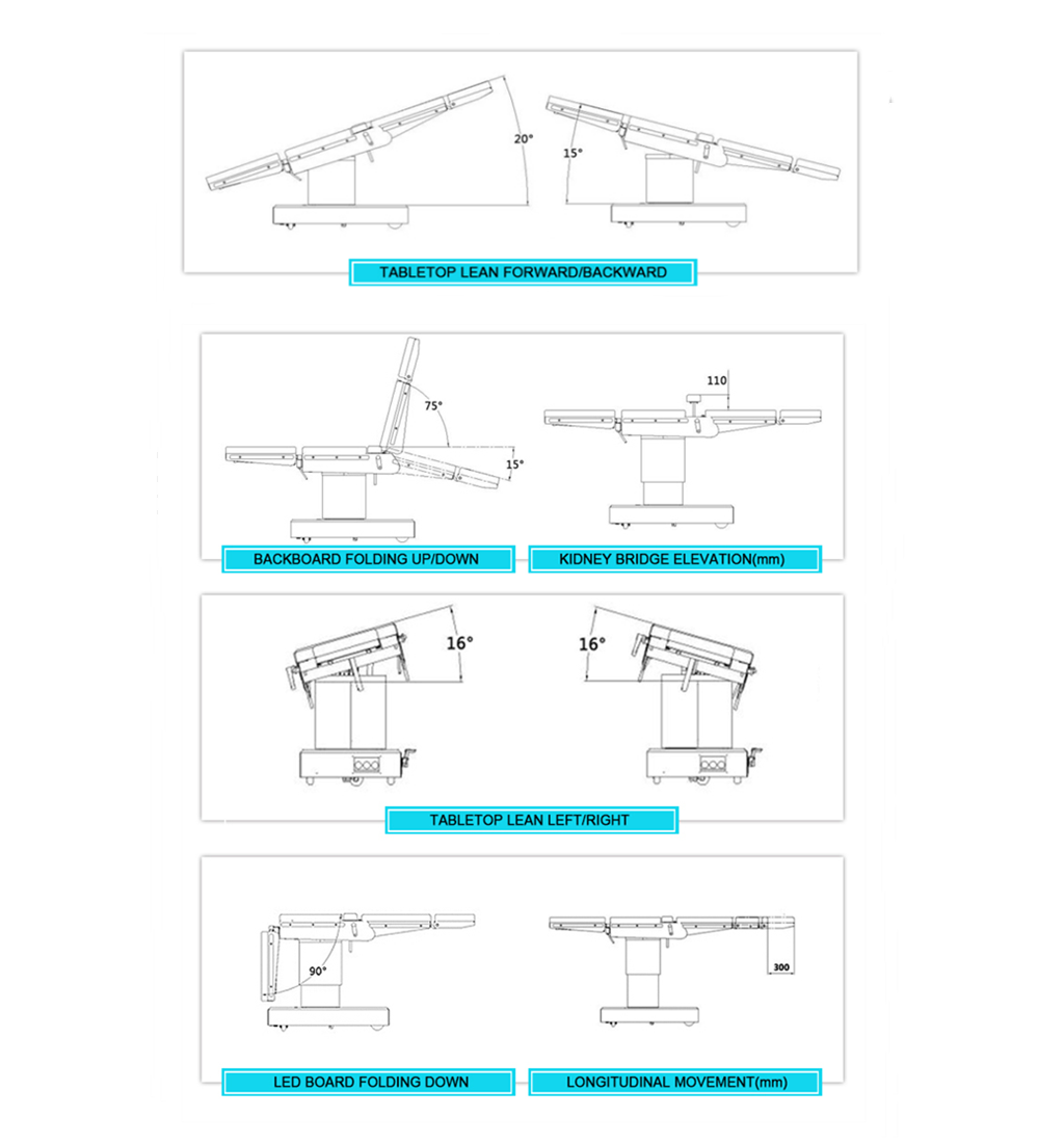 210*60cm Leather Surgical Operation Table Maternity Hospital Examination Bed Dust Free