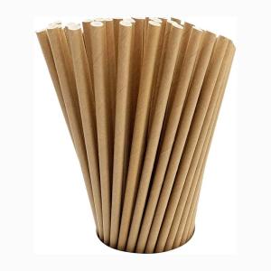 Quality Disposable Bamboo Drinking Straw , Brown Paper Straws Recyclable wholesale