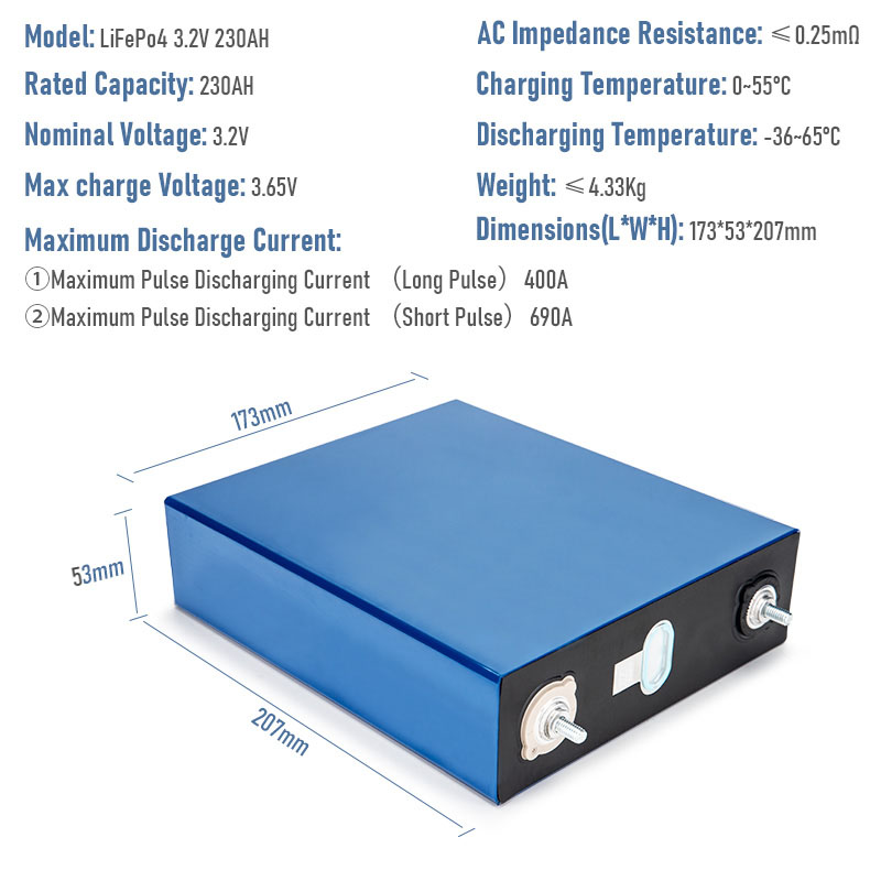 High Capacity Lifepo4 Storage Battery 3.2v 230ah LFP Battery For ESS Solar UPS
