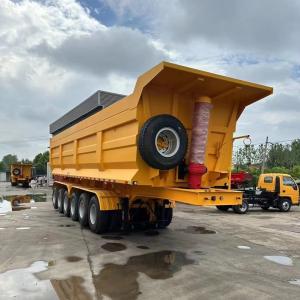 Quality 3/4 Axle 60 Tons Stone Transportation Tipper Semi Trailer Self Discharge End Dumping Truck Trailer wholesale