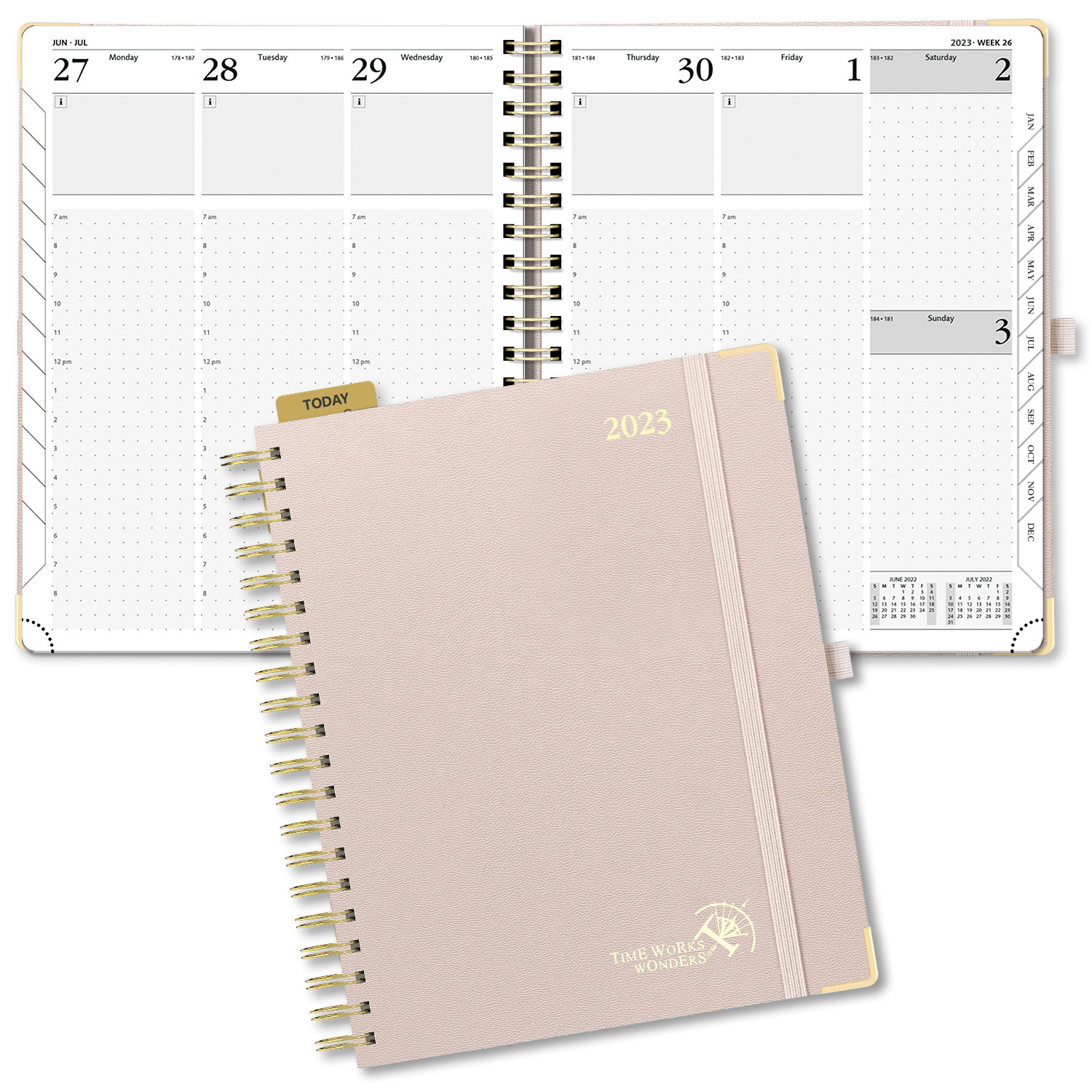 Light Green Personalized Planner 2023 , Monthly Schedule Daily Weekly Planner