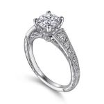 Round Cut Lab Grown Diamond Engagement Ring With Wedding Band VVS Clarity HPHT