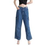 high Waist casual pant with zipper women's long pants