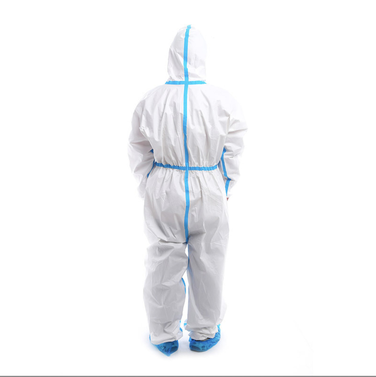 Chemical Industrial Workers Clothing Taped Seam Microporous Coverall with 3 Piece Hood