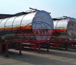 Insulated Steel Cooking Oil Tank Trailer , 55 000 Liter Tri Axle Tanker Trailer