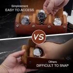 Watch Travel Case, Watch Roll for 3 Watches,Premium Faux Leather, Gift-box