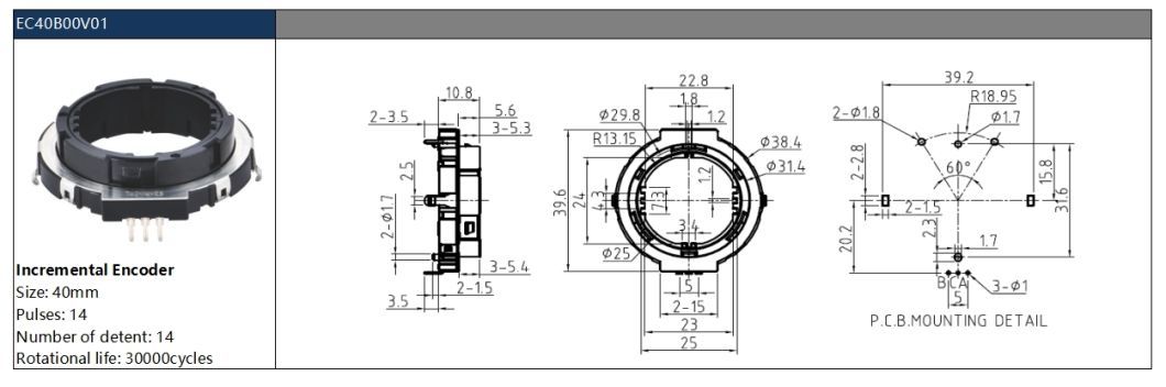 Best Quality 40mm Hollow Shaft Encoder Incremental Encoder for Home Appliances