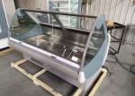 Stainless steel 201 Curved Glass Display Deli Fridge For Meat Butchery