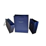 Customized Flat Handle Paper Bag , Spot UV Finishing Brown Paper Packaging Bags