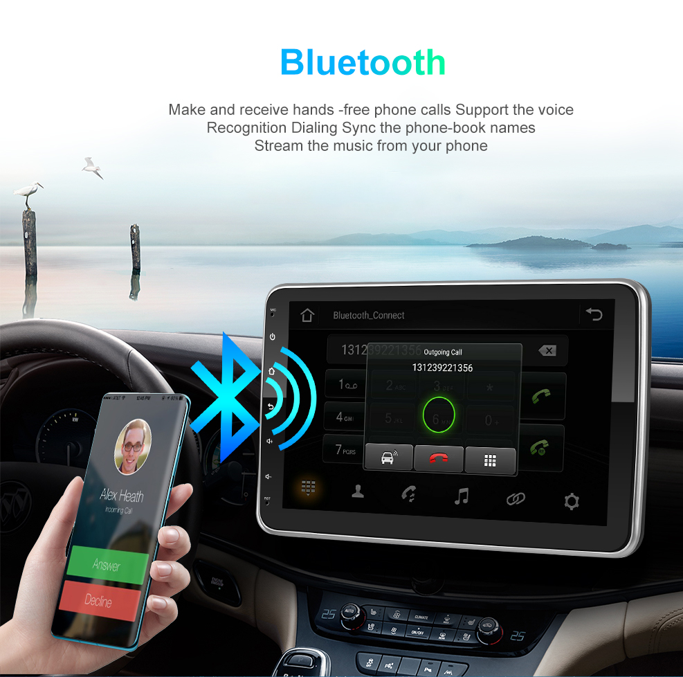 10.1 inch Big IPS Screen Car Multimedia Player with Rotatable Display and GPS Stereo