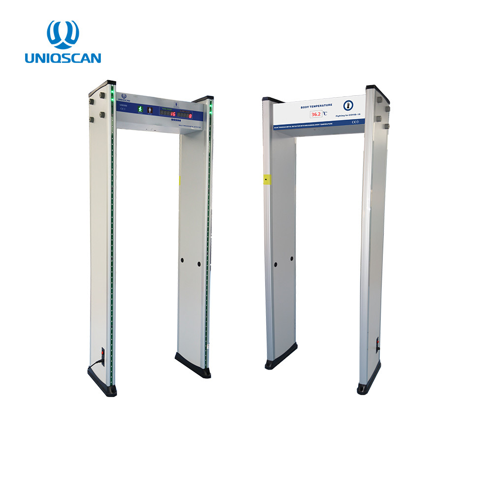 Multi Zones Body Thermal Walk Through Metal Detector Gate Safety Dot Array Infrared Temperature Scanner Door UB500