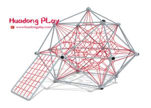 Quality Multi Rope Climbing Playground Equipment Outdoor With Big Stainless Steel Slide wholesale