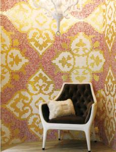 Quality Glass mosaic wall tiles luxury gold mosaic pattern for living room decoration wholesale