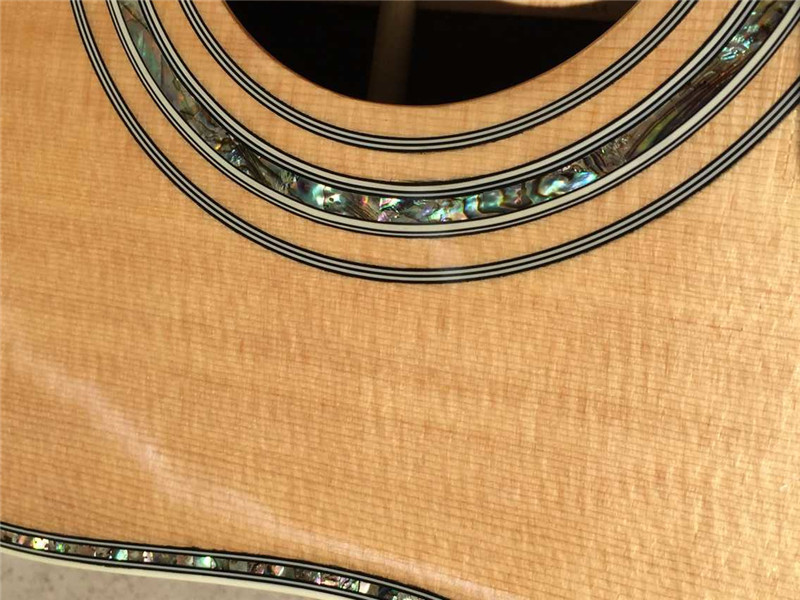 Wholesales custom 41" 45D 20 frets solid Top Real peral inlay acoustic guitar with colorized shell edge