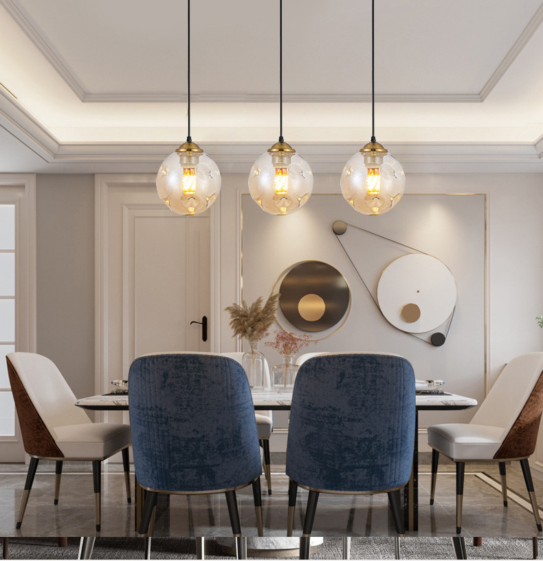 LED Pendant Lights Glass Living Room Light Fixture Dining Room Kitchen Hanging Lamp(WH-GP-66)