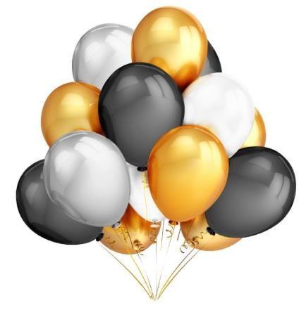 20pcs 12'' Gold Silver Black pink Latex Balloons Happy Birthday Wedding Party