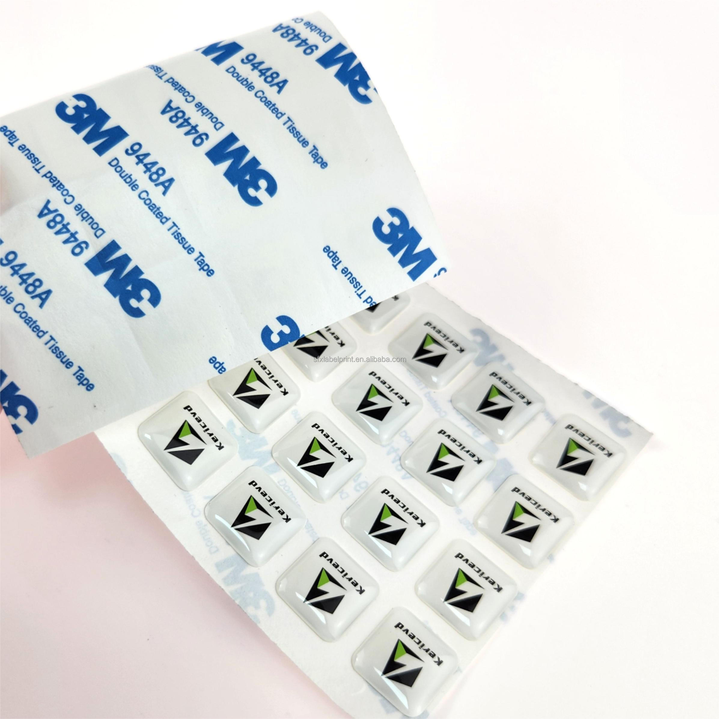 Brand Logos Epoxy Dome Stickers 3M Adhesive Plastic Sticker Printing