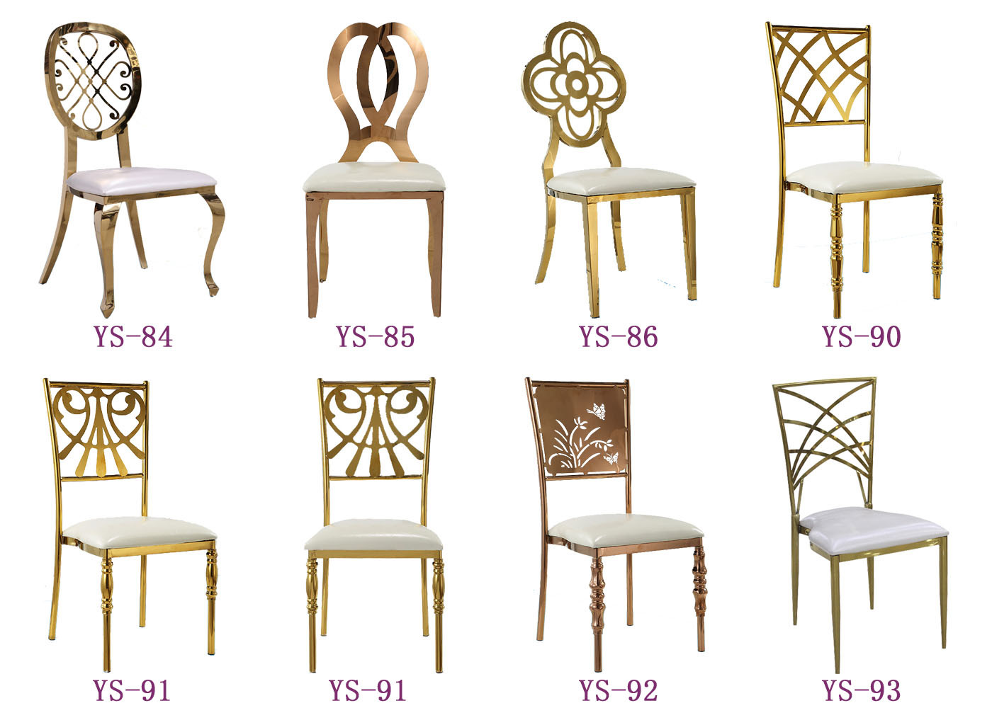 Cream Color Leather Wedding Chairs For Sale With Good Quality (YS-83)