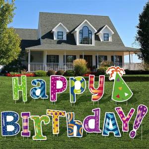 Quality 3mm 4mm Coroplast Yard Letters Corrugated Plastic Happy Birthday Sign wholesale