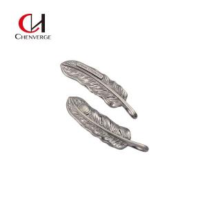 Quality Feather Shape Metal Garment Accessories Anti Erosion Bag Pendant wholesale