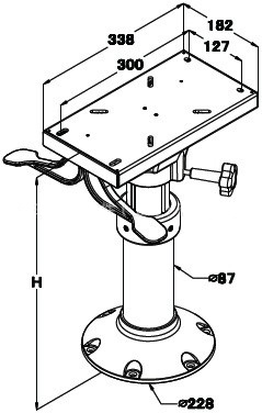 Swivel Sliding Suspension Seat Base Marine Yacht Air Ride Seat Base