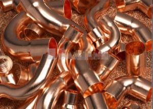 Quality 15mm 22mm 35mm Heat Exchanger Components , Yellow 4 Way Copper Fitting wholesale