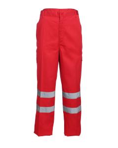 China Reflective Strips Patch Pocket Relaxation Red Work Pants on sale