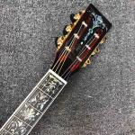 Custom Full Abalone Inlays OOO 39 Inch Round Body Solid Koa Top Acoustic Guitar