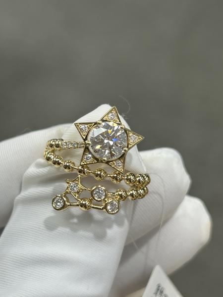 Round Shape Lab Grown Diamond Ring For Gift Star Fashion Ring Star Ring Indulge