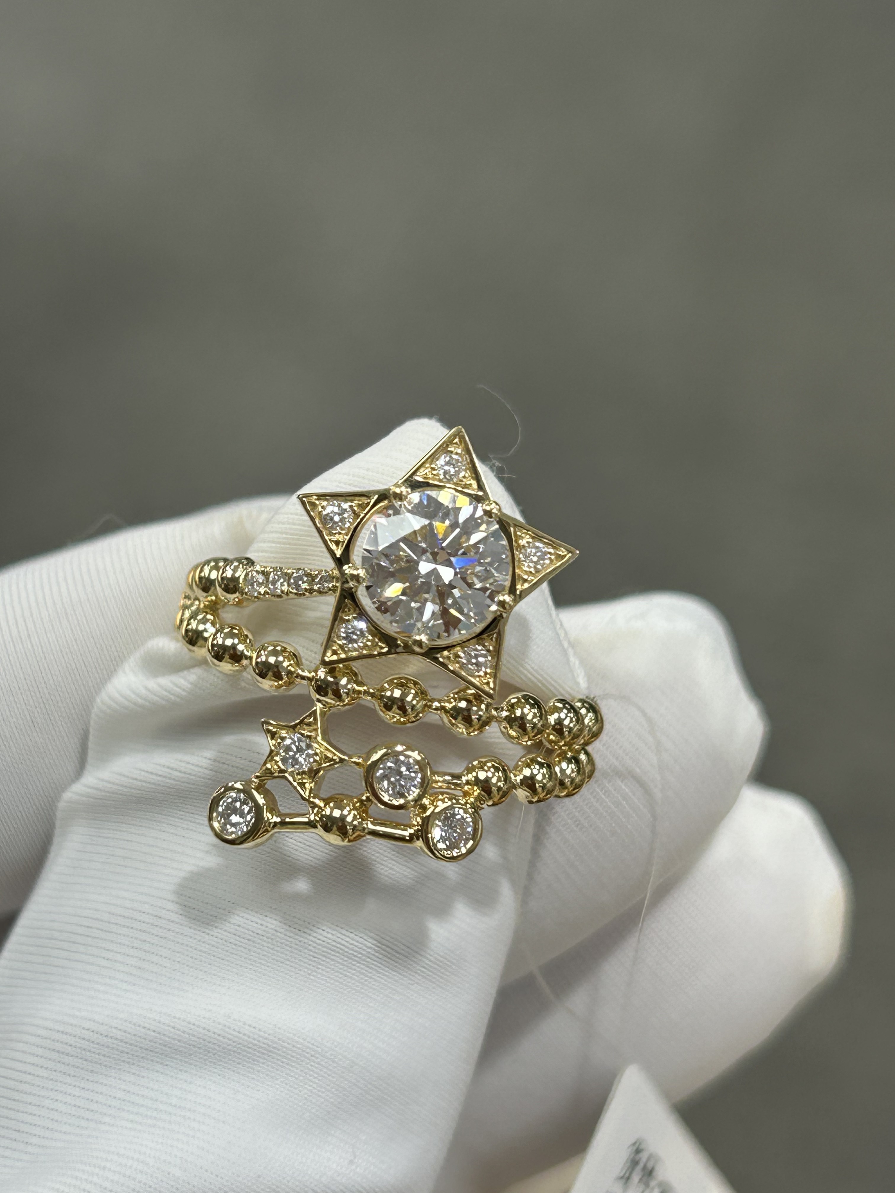 Round Shape Lab Grown Diamond Ring For Gift Star Fashion Ring Star Ring Indulge Yourself