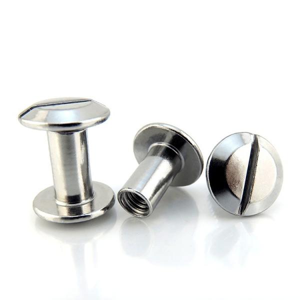 Custom Slotted Silver Color Male Female Flat Head Chicago Screw for Belt