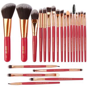 Quality 22 Pieces Wood Handle High Quality Makeup Brushes Fan Brush best make up brush wholesale