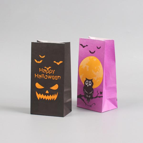 Custom Color Accepted Goodie Halloween Kraft Paper Candy Bags For Kids Luxury