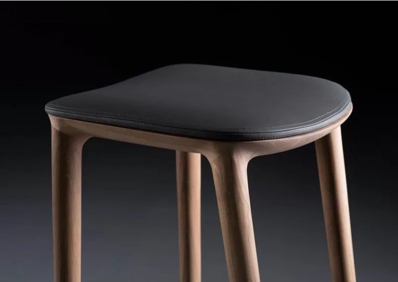 High Leg Kitchen Counter Bar Stool Solid Wood 48cm Width Nordic