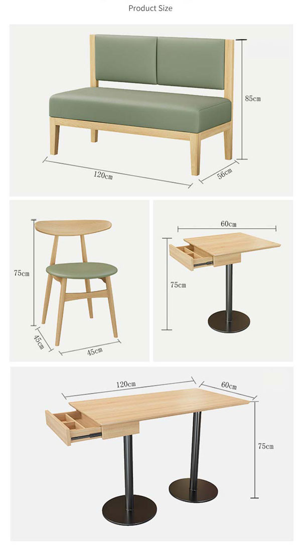 Contemporary Cafeteria Commercial Booth Seating For Office Drawer 60x60CM
