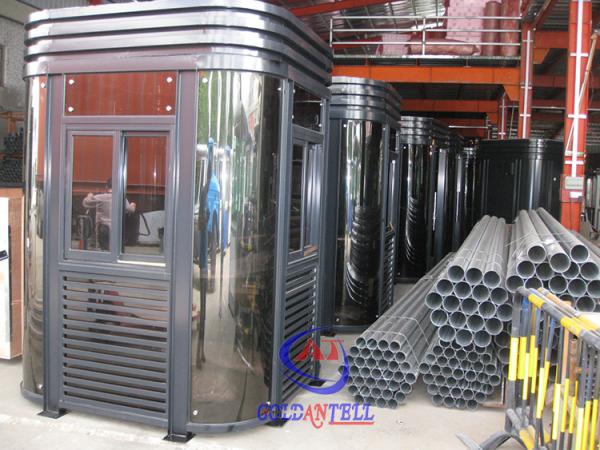 Tempered Glass Police sentry shed With Ticket Windows , Working Desk ,