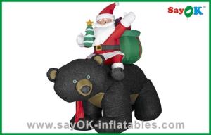 Quality Christmas Santa Snowman Inflatable Christmas Decoration With Gift And Black Bear wholesale