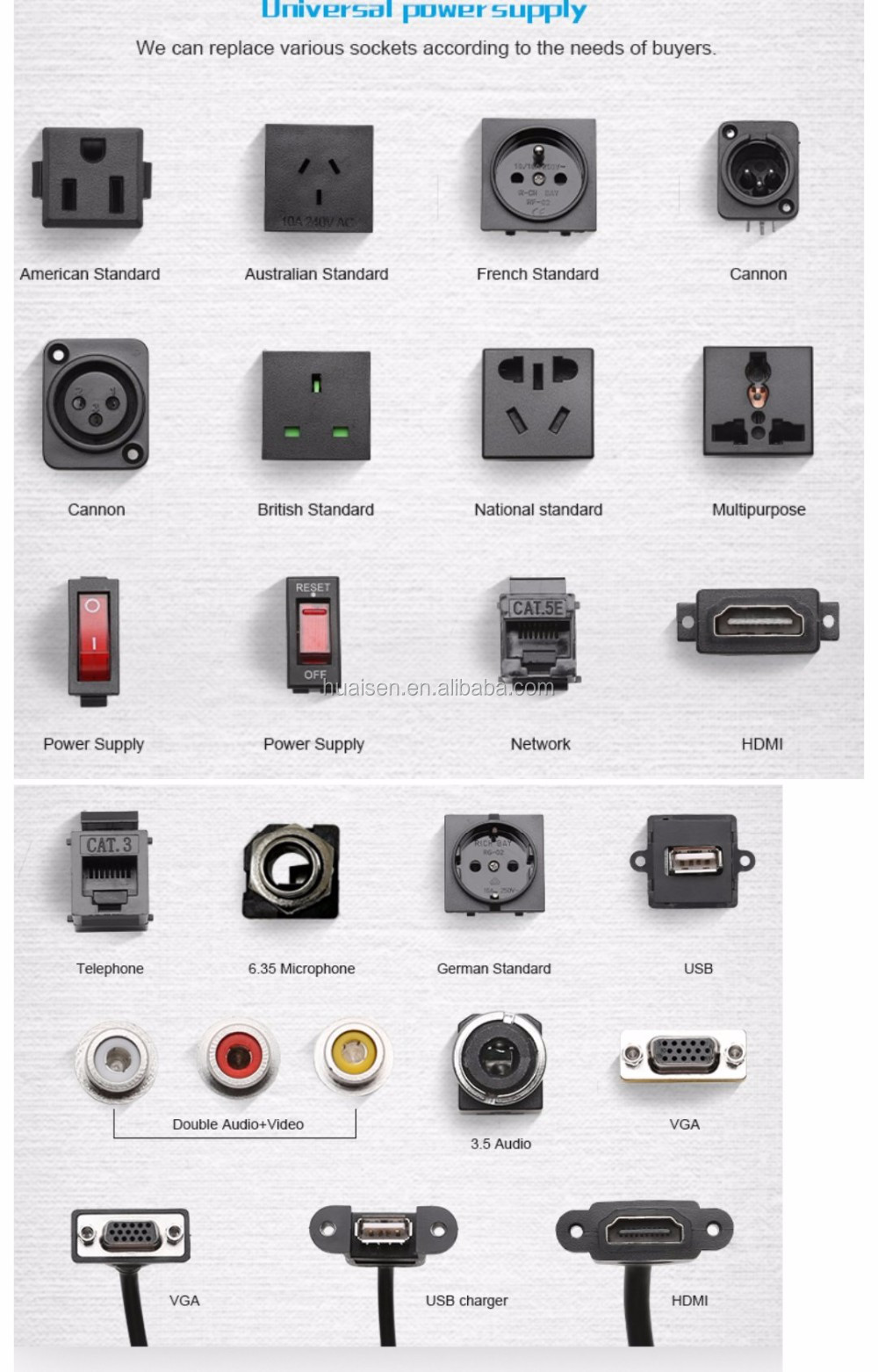 Hidden Electric Grounding Power Outlet Tower Plug Desktop Kitchen Motorised